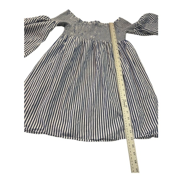Zara Striped Off The Shoulder Mini Dress Woman Medium - Picture 7 of 9